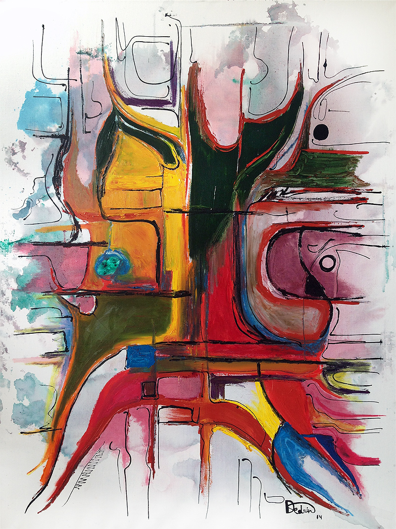 Upregulation, Oil on linen canvas, 36 × 48 in, 2014